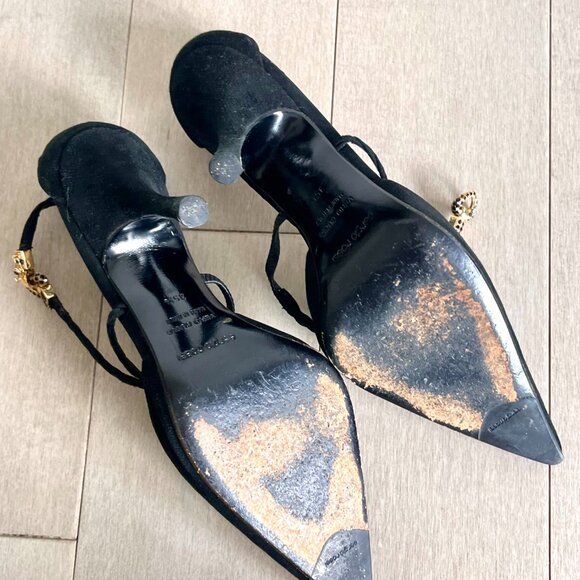 Sergio Rossi Black Heart Charm Heels - Picture 6 of 14